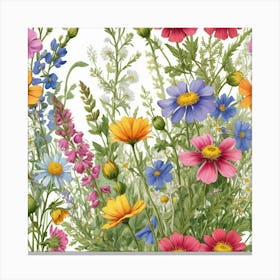 Illustrative Albedo Wild Flowers Art 3 Canvas Print