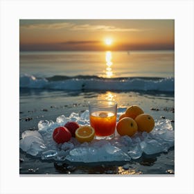 Sunset On The Beach Canvas Print