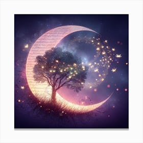 Tree On The Moon Canvas Print