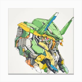 Gundam Head Canvas Print