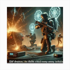 Martian Rangers Disrupting Enemy Technology Canvas Print