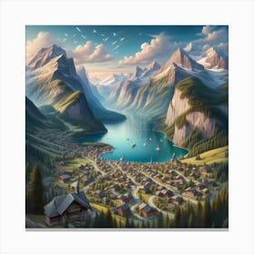 Village In The Mountains Canvas Print