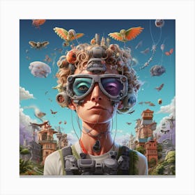 Boy In A City Canvas Print