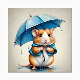 Hamster In Raincoat Canvas Print