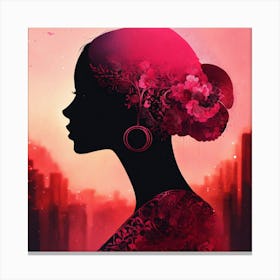 Abstract Silhouette Of A Woman Canvas Print