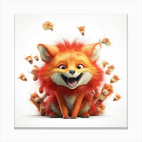 Fox And The Mice Canvas Print