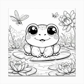 Line Art frog Canvas Print