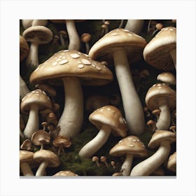 Mushrooms In The Forest 9 Canvas Print