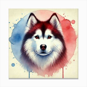 Watercolor Siberian Husky 4 Canvas Print