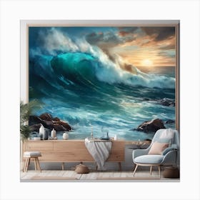 Ocean Wave Crashing Canvas Print