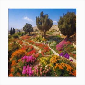 Jerusalem beautiful Garden Canvas Print