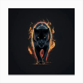 Panther On Fire Canvas Print