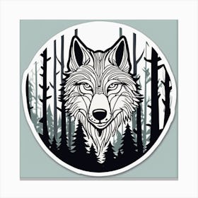 Wolf In The Woods 63 Canvas Print