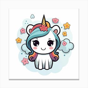 Unicorn Kawaii 3 Canvas Print