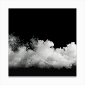 White Smoke On Black Background With Copy Space Canvas Print