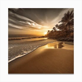 Sunset At The Beach 421 Canvas Print