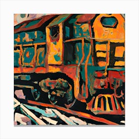 Train On The Tracks Canvas Print