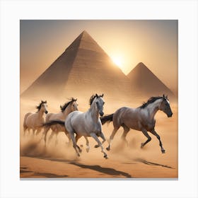Horses Running In The Desert Canvas Print