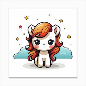 Cute Unicorn 590 Canvas Print