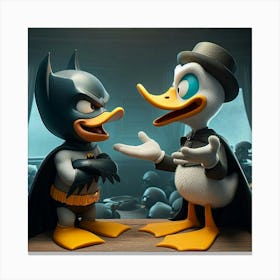 Batman And Donald Duck 4 Canvas Print