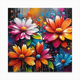 Flowers In The Rain Canvas Print