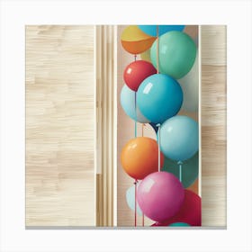 Balloons Hanging From A Door Canvas Print