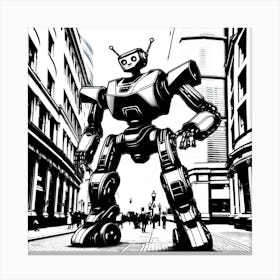 Robot In The City 19 Canvas Print