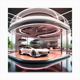 Futuristic Car Showroom 3 Canvas Print
