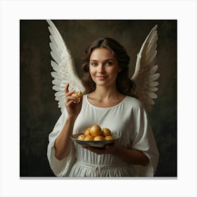 Angel With Bread Canvas Print