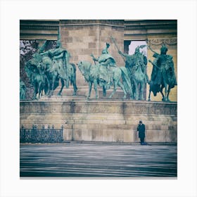 The Violinist Of Budapest Square Canvas Print