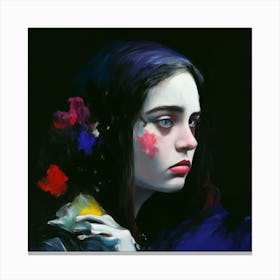 Sad Girl Colordarkness Canvas Print