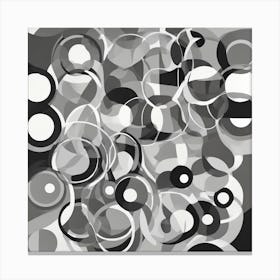 Black And White Circles 1 Canvas Print