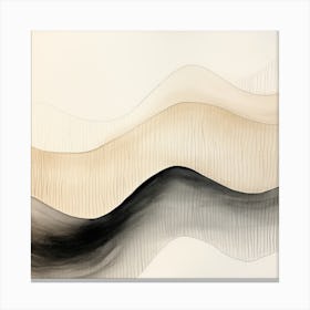 Abstract Organic Minimalist Black Waves 8 Canvas Print