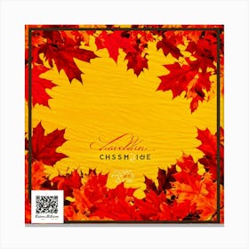 Autumn Themed Sale Banner Featuring Rich Textured Leaves In Shades Of Orange And Yellow Intertwine (3) Canvas Print