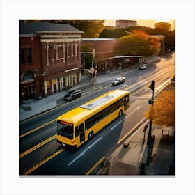 Transit Tracking School Journey Bus Stop Drone Route Dropped Community Day Small Wheel N (2) Canvas Print