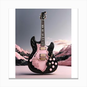 Rhapsody in Pink and Black Guitar Wall Art Collection 8 Canvas Print