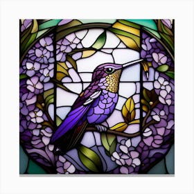 Hummingbird Stained Glass Canvas Print