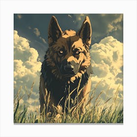 Giant Angry German Shepherd Dog 5 Canvas Print