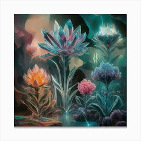 Generate A Surreal Scene Of Crystal Flowers Bloomi Ekkcpuwyroqtv4hsocd0kg Qhhefy Canvas Print