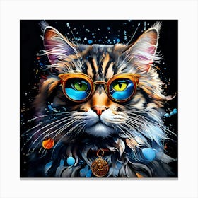 Cat With Glasses 6 Canvas Print