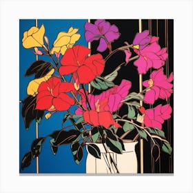 Bougainvillea 3 Pop Art Illustration Square Canvas Print