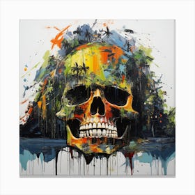 Skull In The Jungle Canvas Print