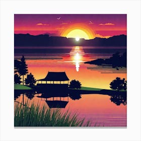 Sunset Over Lake 33 Canvas Print