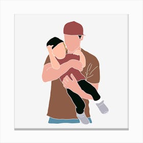 Father Holding Child Father's Day Canvas Print