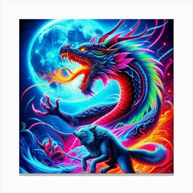 Moon Dragon Canvas Print