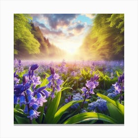 Bluebells In The Forest Canvas Print