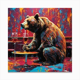 Bear At The Bar Canvas Print