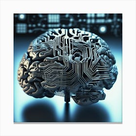 Brain On A Circuit Board 26 Canvas Print