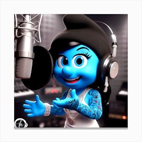 Smurfette Rapping Canvas Print