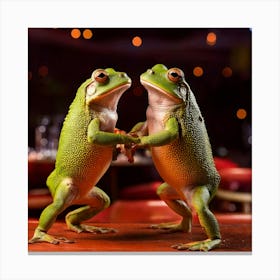 Firefly Frogs Tangoing In A Vibrant Argentine Restaurant 97543 Canvas Print